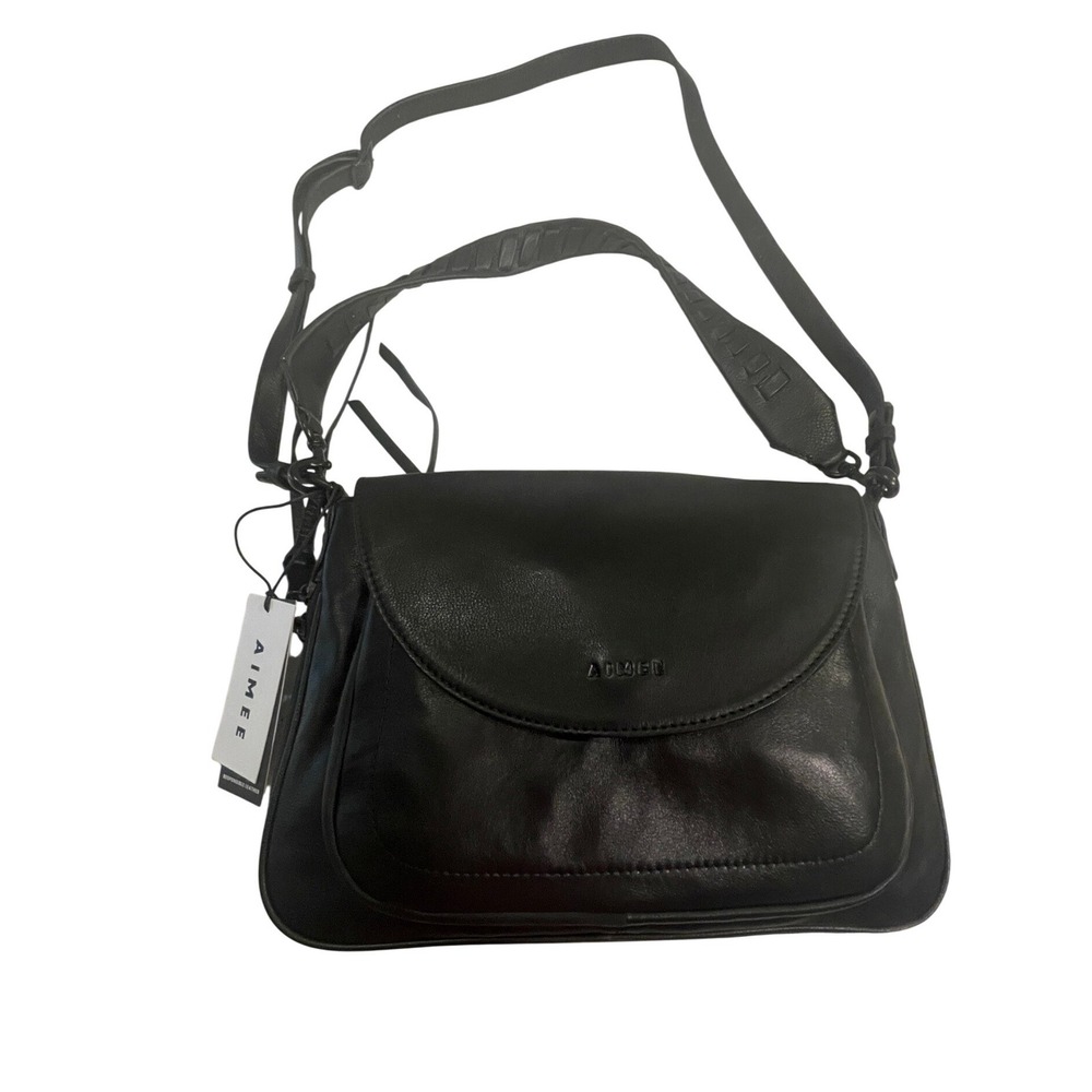 Aimee Kestenberg Ripley Black Leather Convertible Shoulder Bag AK52780SN NWT